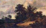 RUISDAEL, Jacob Isaackszon van Landscape with a House in the Grove about 1646 France oil painting artist